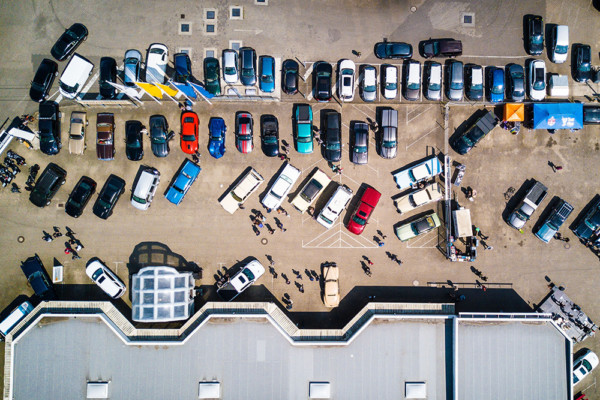 Cars in a parking lot