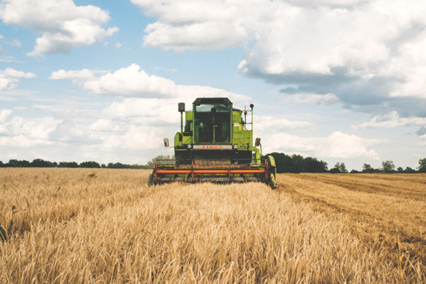 Farming equipment in field