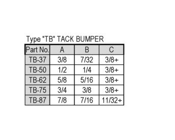 Tack Bumpers Size Chart